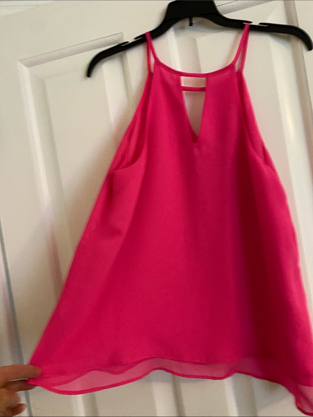mine Bright Pink Halter Keyhole Camisole